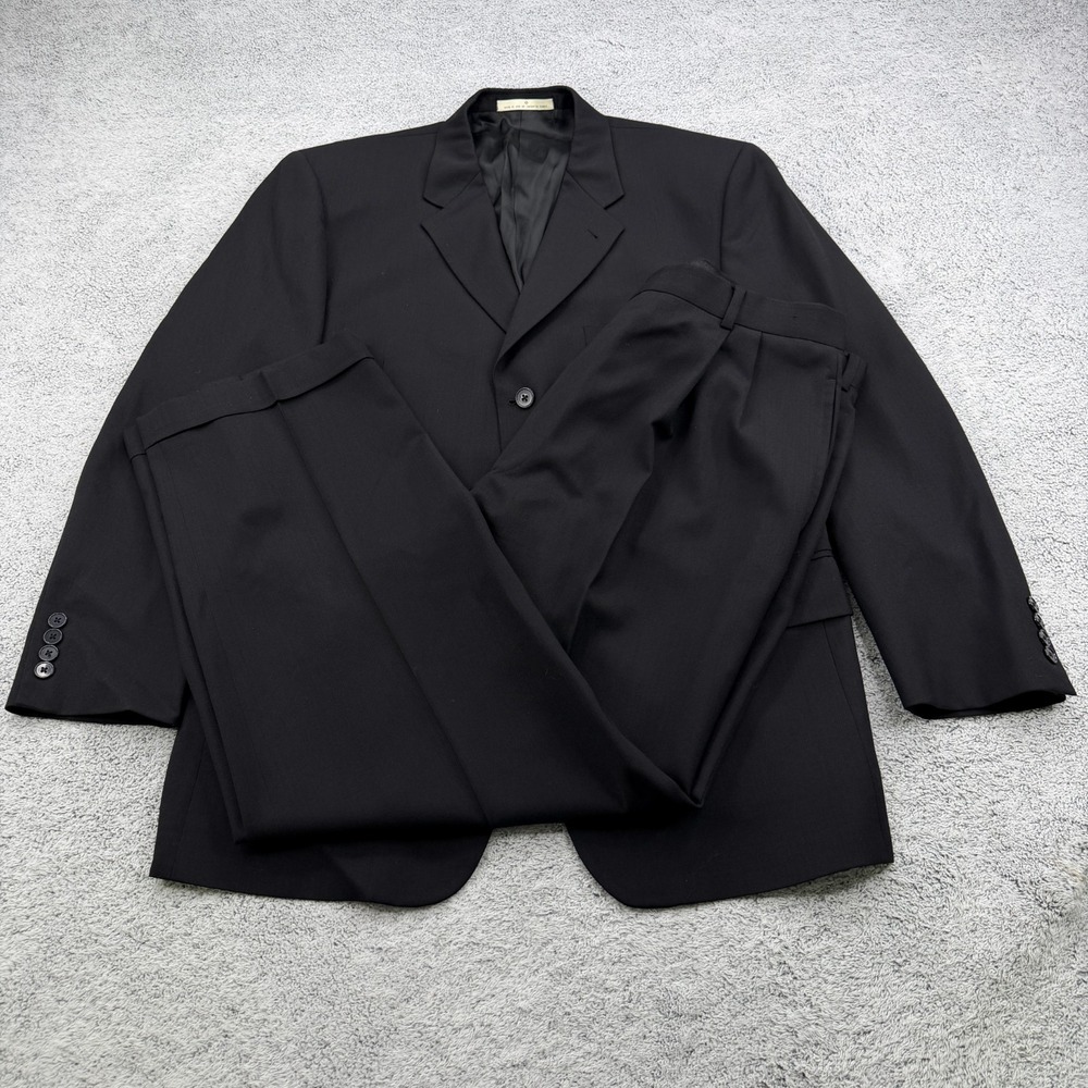 Joseph Abboud Suit Mens 42R 36x29 Black Wool Pleated Pants Jacket Nordstrom USA